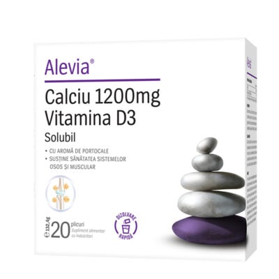 Cutie-Calciu-Vitamina-D3-solubil_L_800x800px Calciu 1200mg Vitamina D3, 20 plicuri, Alevia