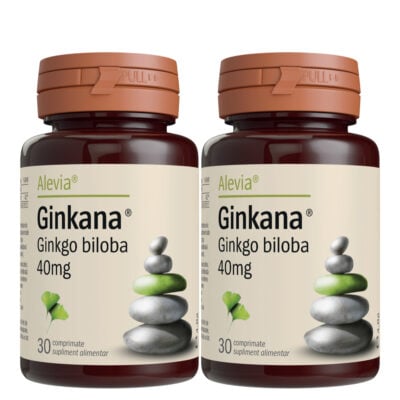 Ginkana Ginkgo Biloba 40mg Pachet, 30 + 30 comprimate, Alevia