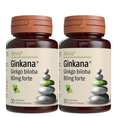Ginkana Ginkgo Biloba 80mg Forte Pachet, 30 + 30 comprimate, Alevia
