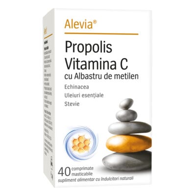 Propolis-Vitamina-C-cu-albastru-de-metilen_40cp_R_800px Propolis Vitamina C cu Albastru de metilen, 40 comprimate masticabile, Alevia