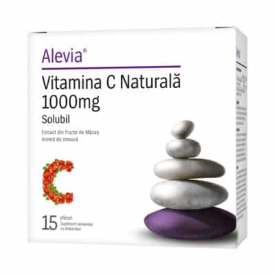 Vitamina C Naturală 1000mg Solubil, 15 plicuri, Alevia