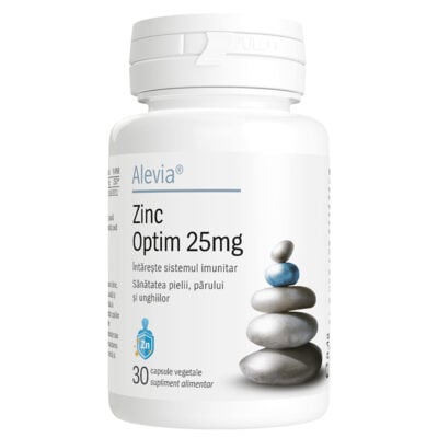 Zinc-Optim-25mg_30cp_flacon_800px Zinc Optim 25mg, 30 capsule, Alevia