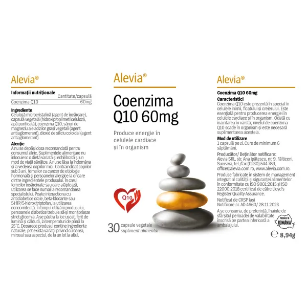 6423602001079-1 Coenzima Q10 60mg, 30 capsule, Alevia