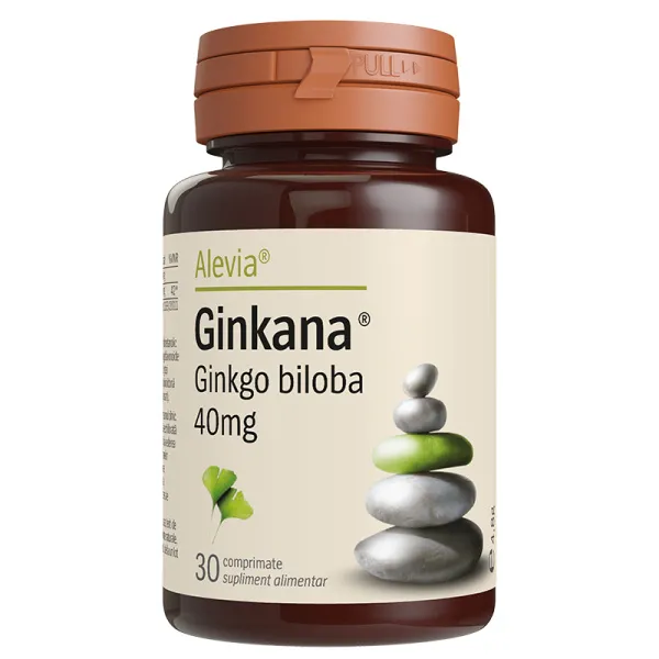 Ginkana Ginkgo Biloba 40mg, 30 comprimate, Alevia