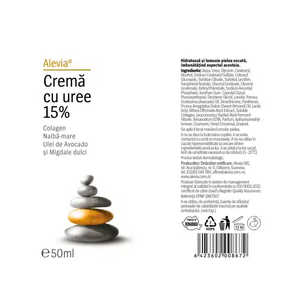 Cremă cu uree 15%, 50ml, Alevia