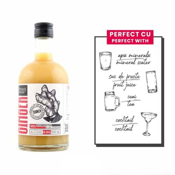 Ginger BIO cu 50% ghimbir pur, 500 ml, Frunză Verde