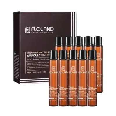 Ser tratament cu keratină pentru păr deteriorat, 13ml*10, Floland