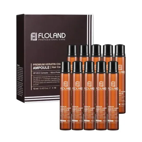 Ser tratament cu keratină pentru păr deteriorat, 13ml*10, Floland