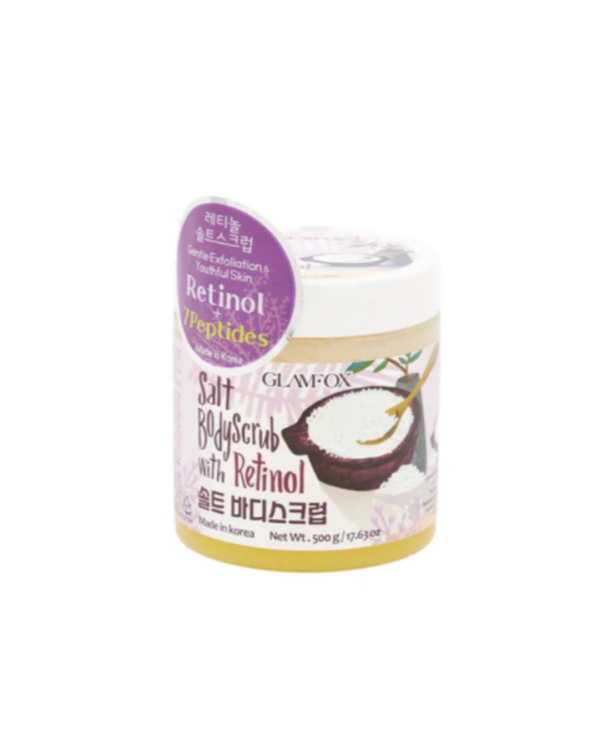 Scrub corporal pe bază de sare cu retinol, 500g, Glamfox