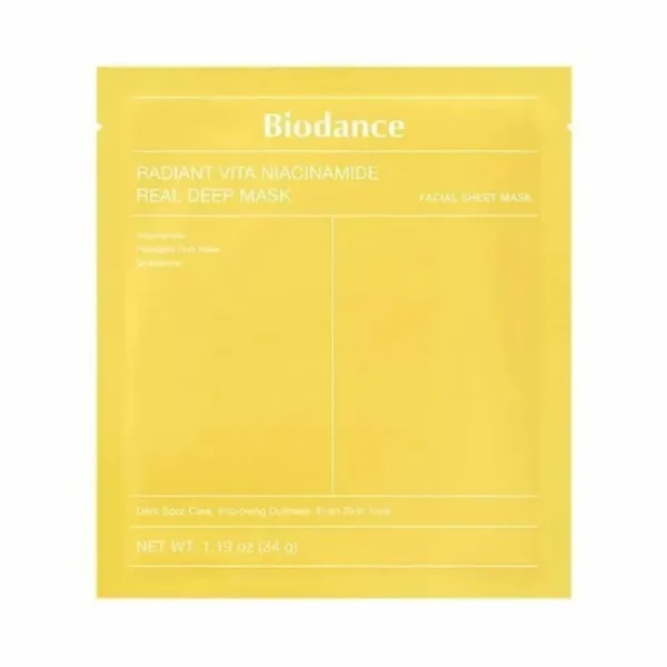 Mască pentru luminozitate cu niacinamide și glutationa, 34g, Biodance