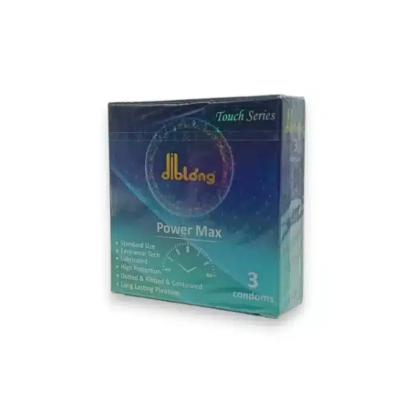 422GLB-3 Prezervative DIBLONG Power Max, pot susține întârzierea ejaculării, texturate, lubrifiate, din latex, 52 ± 2 mm, 3 buc