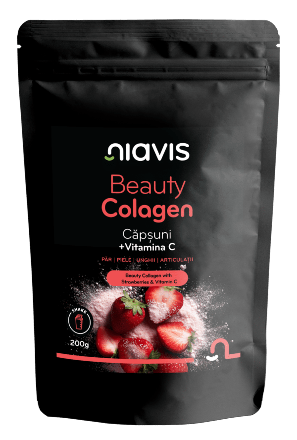 Beauty Colagen cu Căpșuni și Vitamina C, 200g, Niavis