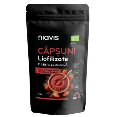 Căpșuni Liofilizate Pulbere Ecologică/BIO, 50g – Niavis