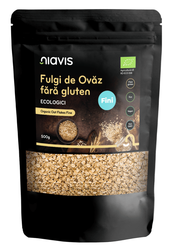 Fulgi de Ovăz Fini fără Gluten Ecologici/BIO, 500g, Niavis