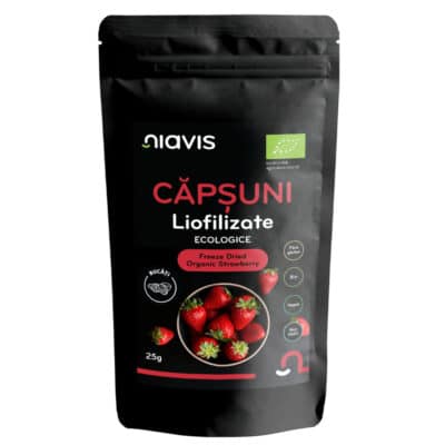 Căpșuni Liofilizate Bucăți Ecologice/BIO, 25g – Niavis