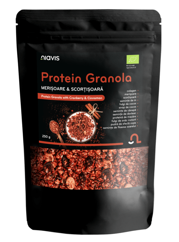 Protein Granola - Merișoare & Scorțișoară Ecologică, 250g, Niavis