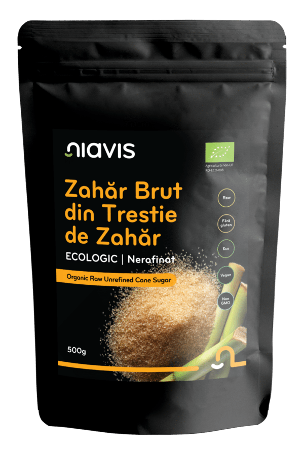 Zahăr Brut din Trestie de Zahăr Ecologic/BIO, 500g, Niavis