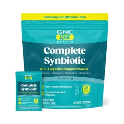 GNC Gut Health Complete Synbiotic 4-in-1 Digestive Support Powder, 180 g