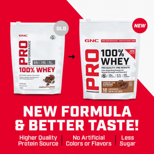 GNC Pro Performance® 100% Whey, proteina din zer fara aroma, testata antidoping, 360g