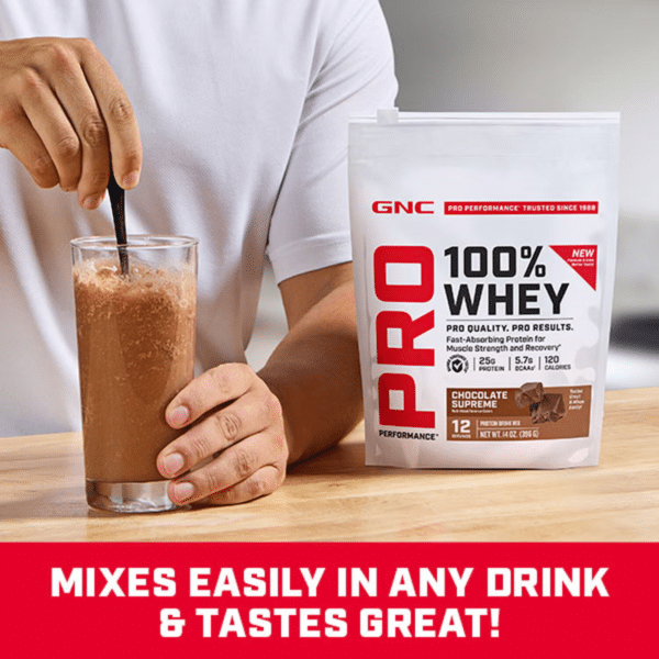 GNC Pro Performance® 100% Whey, proteina din zer fara aroma, testata antidoping, 360g
