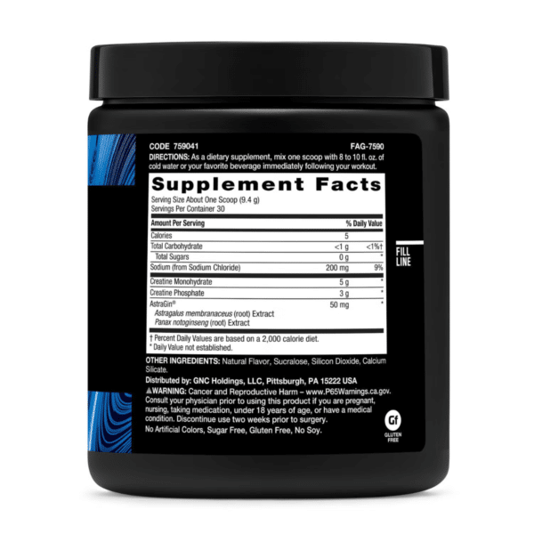 GNC Beyond Raw® Creatine Monophate, Formula inovatoare cu Creatina Monofosfat, cu aroma de zmeura albastra, 282 g
