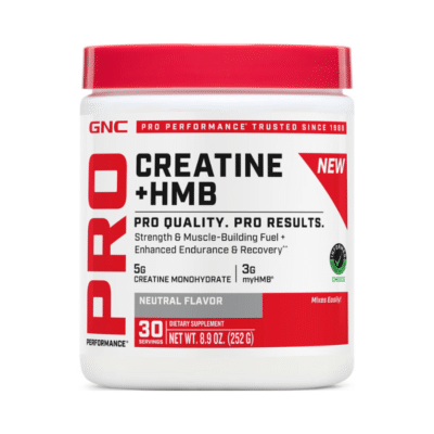 GNC Pro Performance® Creatine Monohydrate, Creatina Monohidrata, formula imbunatatita cu hmb, pentru sustinerea musculaturii si a functiei cognitive, fara aroma, 252 g