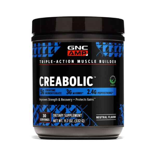GNC AMP Creabolic™, Formula premium de creatina monohidrata, hmb, peptistrong pentru forta si masa musculara, fara aroma, 332 g