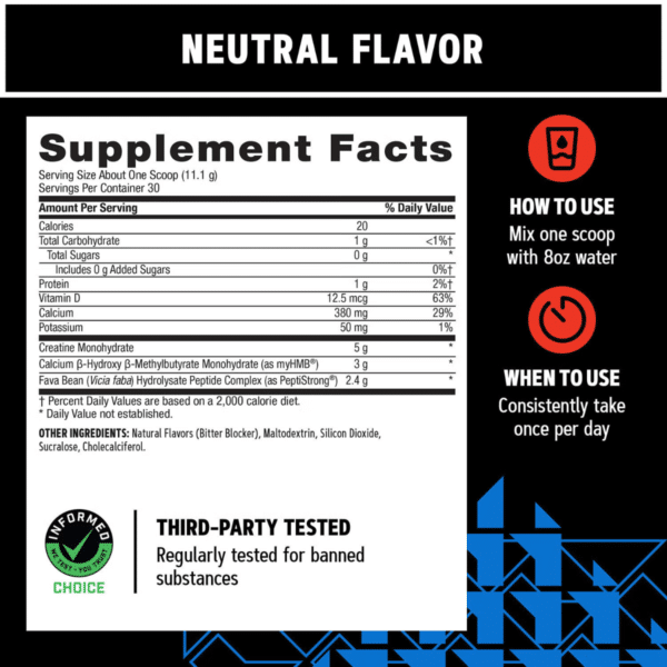 GNC AMP Creabolic™, Formula premium de creatina monohidrata, hmb, peptistrong pentru forta si masa musculara, fara aroma, 332 g