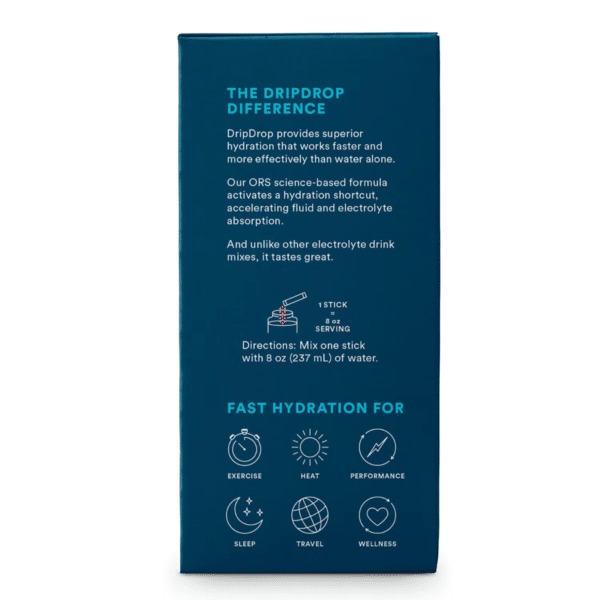 DripDrop® electrolyte drink mix, variety pack flavors, Hidratare avansata cu electroliti, vitamine si minerale cu arome diverse, 24 x 10 g DripDrop® electrolyte drink mix, variety pack flavors, Hidratare avansata cu electroliti, vitamine si minerale cu arome diverse, 24 x 10 g