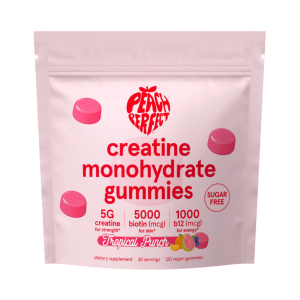 Peach Perfect – Creatine Monohydrate Gummies, Creatina monohidrata, jeleuri cu aroma de fructe tropicale, 120 jeleuri vegane Peach Perfect – Creatine Monohydrate Gummies, Creatina monohidrata, jeleuri cu aroma de fructe tropicale, 120 jeleuri vegane